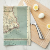 旧式なヴィンテージオーストラリア大陸詳しい地図 キッチンタオル (四つ折り)