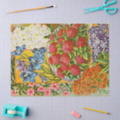 旧式な一年生植物花のティッシュペーパー 薄葉紙 (クラフト)