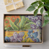 旧式な一年生植物花のティッシュペーパー 薄葉紙 (ギフト)