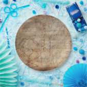 旧式な世界の地球の素朴な包装紙のプレート ペーパープレート (パーティー)