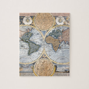 旧式な世界地図のカッコいい ジグソーパズル