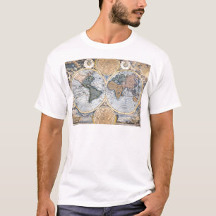 旧式な世界地図のカッコいい Tシャツ