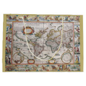 旧式な世界地図のギフトバッグ ラージペーパーバッグ (裏面)