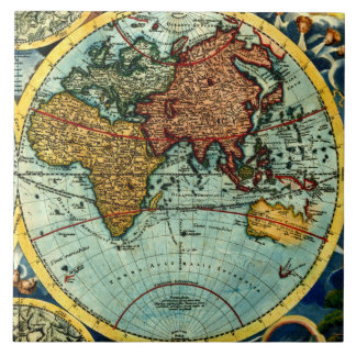 旧式な世界地図のヴィンテージの芸術の陶磁器の壁の装飾 タイル