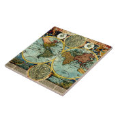 旧式な世界地図のヴィンテージの芸術の陶磁器の壁の装飾 タイル (側面)