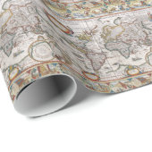 旧式な世界地図の包装紙 ラッピングペーパー (ロールコーナー)