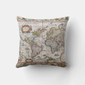 旧式な世界地図の装飾用クッション クッション (裏面)