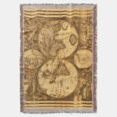 旧式な世界地図 スローブランケット (正面縦)