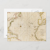 旧式な世界地図 ポストカード (正面/裏面)