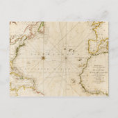 旧式な世界地図 ポストカード (正面)