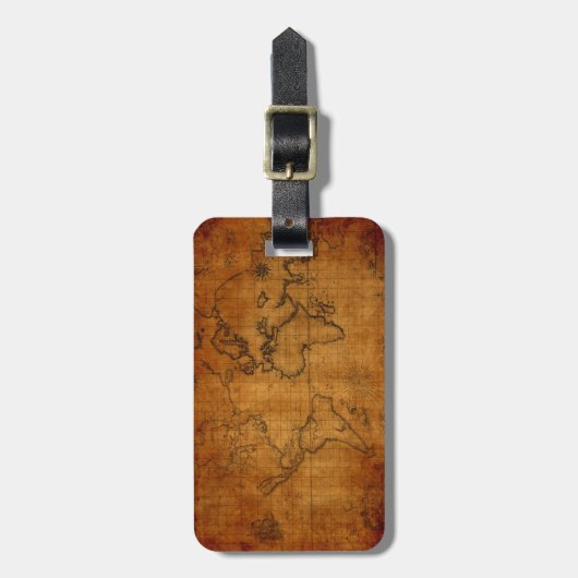 旧式な世界地図 ラゲッジタグ (正面縦)