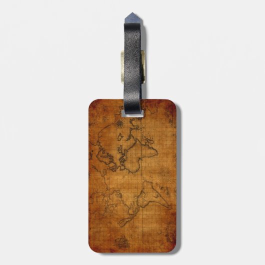 旧式な世界地図 ラゲッジタグ (裏面縦)
