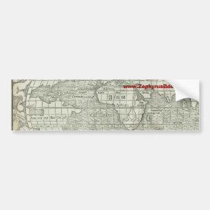 旧式な世界地図-中間1500's -セバスチャンMünster バンパーステッカー