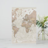 旧式な世界地図 便箋 (スタンド正面)
