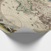 旧式な世界地図- Blaeu、ジョアン1664年 ラッピングペーパー (角)