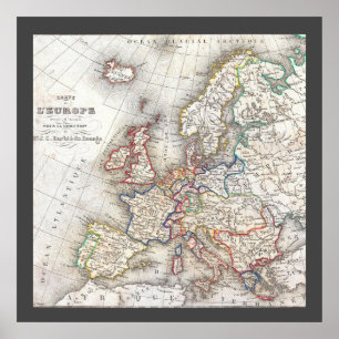 旧式な中世歴史的レトロの世界地図 ポスター