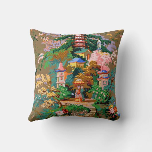 旧式な中国趣味のデザインの塔の枕 クッション (裏面)