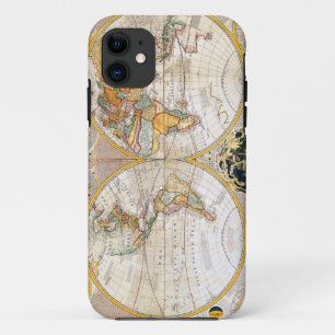 旧式な二重半球の世界地図 iPhone 11 ケース
