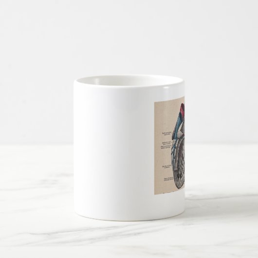 旧式な人間のハートの解剖学の図表 コーヒーマグカップ (中央)