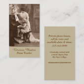 旧式な写真のピアノの教師の名刺 名刺 (正面/裏面)