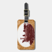 旧式な列車のバッグのラベル ラゲッジタグ (正面縦)