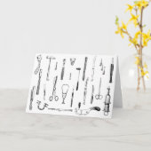 旧式な医療機器の挨拶状 カード (黄色い花)