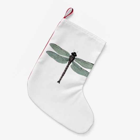 旧式な印刷のヴィンテージのトンボ スモールクリスマスストッキング (正面 (吊り時))