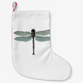 旧式な印刷のヴィンテージのトンボ スモールクリスマスストッキング (正面)