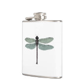 旧式な印刷のヴィンテージのトンボ フラスク (左)