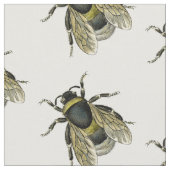 旧式な印刷のヴィンテージの蜂蜜の蜂 ファブリック (クローズアップ)