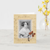 旧式な原稿及びレースのカスタム・カード カード (黄色い花)