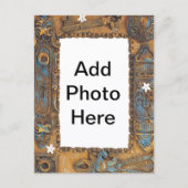 旧式な合い鍵フレームはあなた自身の写真を加えます ポストカード (正面)
