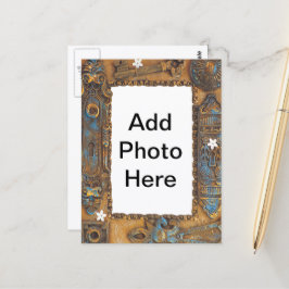 旧式な合い鍵フレームはあなた自身の写真を加えます ポストカード