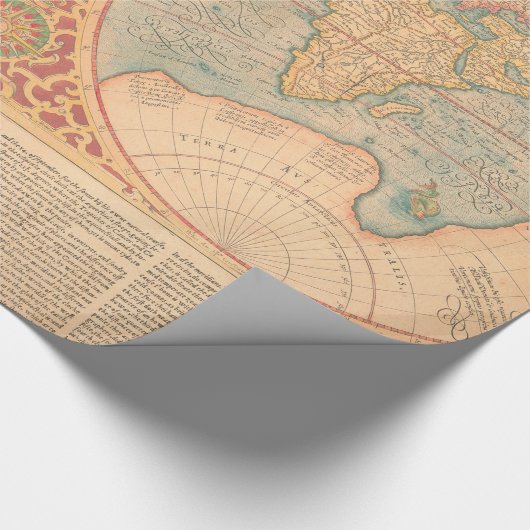 旧式な地図- Orbisの大地Compendiosa Descritio ラッピングペーパー (角)