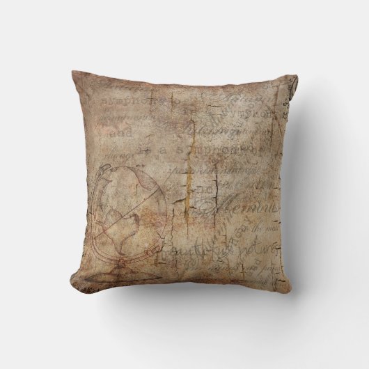 旧式な地球の動揺してで素朴なブラウンの装飾用クッション クッション (正面)