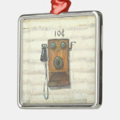 旧式な壁の電話オーナメント メタルオーナメント (左)