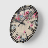旧式な壁紙の芸術の柱時計 ラウンド壁時計 (傾斜)