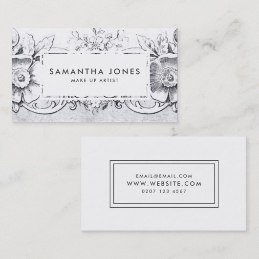 旧式な天使の天使の花は芸術家を構成します 名刺 (正面/裏面)