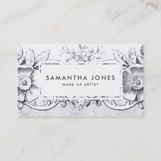 旧式な天使の天使の花は芸術家を構成します 名刺 (正面)
