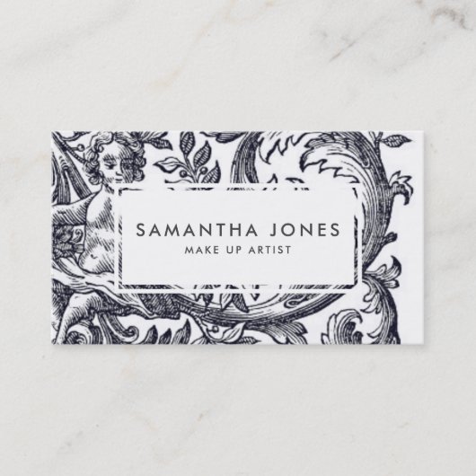 旧式な天使の天使は芸術家を構成します 名刺 (正面)