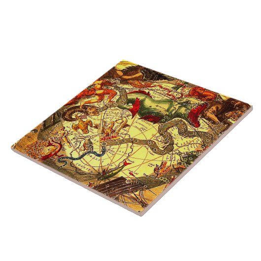 旧式な天文学の占星術の神話のヴィンテージの芸術 タイル (側面)