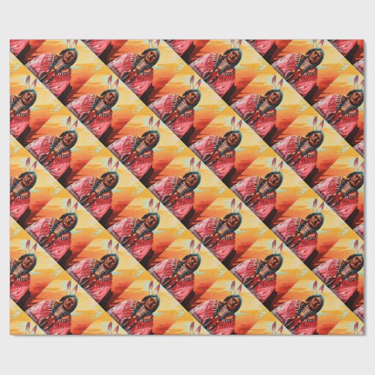 旧式な幻灯のスライドガラスは胸鳴きます ラッピングペーパー (フラット)