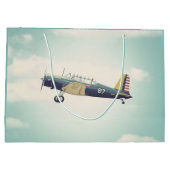 旧式な戦闘機の飛行機 ラージペーパーバッグ (裏面)