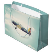 旧式な戦闘機の飛行機 ラージペーパーバッグ (裏面アングル)