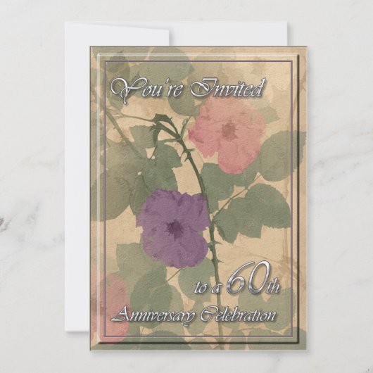 旧式な挨りだらけは第60記念日上がりました 招待状 (正面)