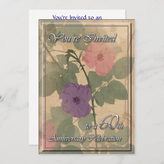 旧式な挨りだらけは第60記念日上がりました 招待状 (正面/裏面)