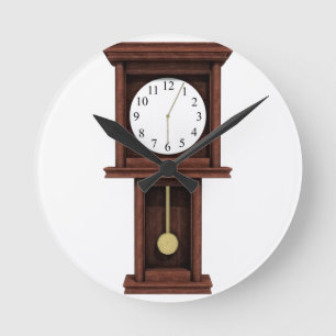 旧式な振り子時計 ラウンド壁時計