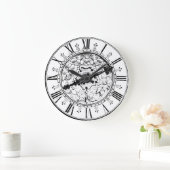 旧式な文字盤 ラージ壁時計 (ホーム)