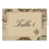 旧式な旧世界の地図の結婚式のテーブル数 (正面横)