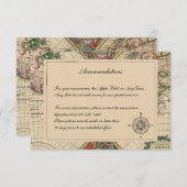 旧式な旧世界の地図の結婚式の挿入物 エンクロージャーカード (正面/裏面)